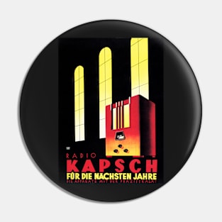 RADIO KAPSCH For The Next few Years Retro German Advertising Pin