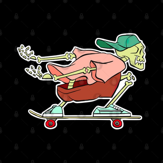 Skateboarding Skeleton by irvtolles