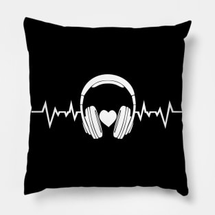 Music Heartbeat Sound Love Headphones Heart Rate Pillow