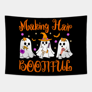 Funny Making Hair Bootiful Hairdresser Ghost Halloween Tapestry