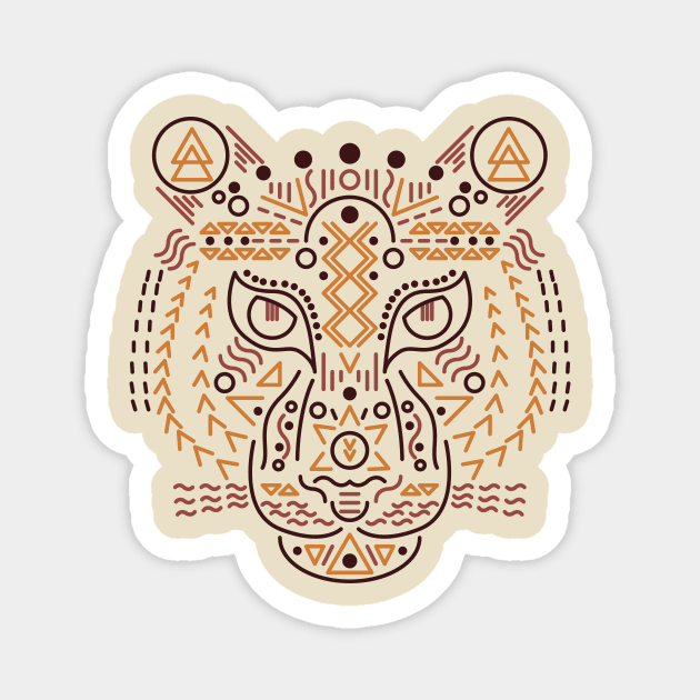 Tiger Face Lines and Shapes Magnet by JDP Designs