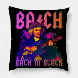 BACH Tie Dye - Bach In Black - Johann Sebastian Bach Psychedelic 60's 70's Rock Band Pillow