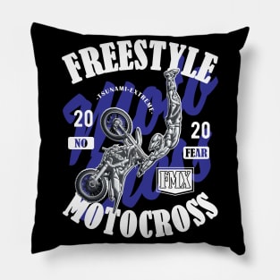 Freestyle Motocross FMX No Fear Blue Pillow