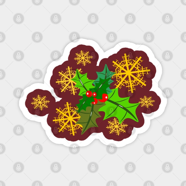 Christmas mistletoe Magnet by artbyluko