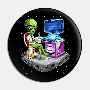 Space Alien Programmer Pin