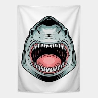 Shark Head Mouth Teeth Scary Tapestry