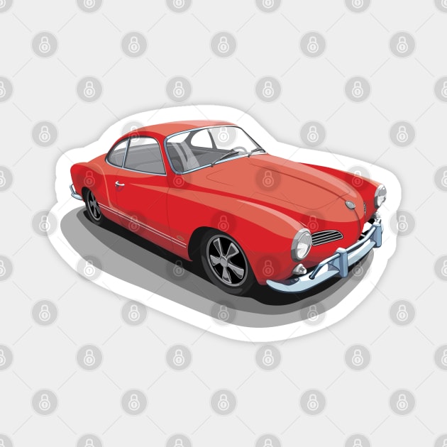 karmann ghia in red Magnet by candcretro