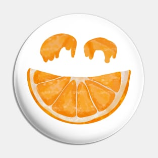 Chaotic Orange Slice Smile Face Pin