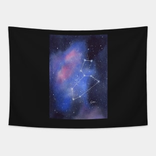 Zodiac Sign Leo Star Constellation with Galaxy Background Tapestry