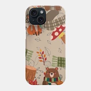 Autumn Medley 2 Bear and Fox Phone Case