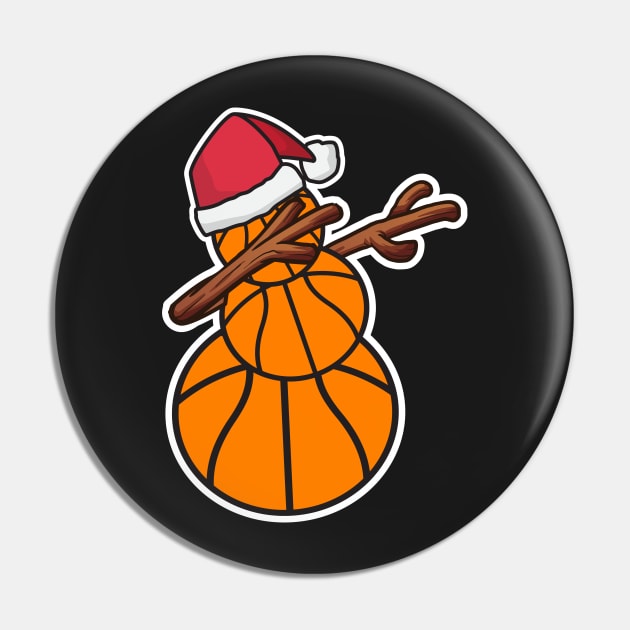 Dabbing Basketball Snowman Christmas Pin by RJCatch