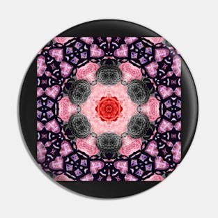 Crystal Hearts and Flowers Valentines Kaleidoscope pattern (Seamless) 43 Pin