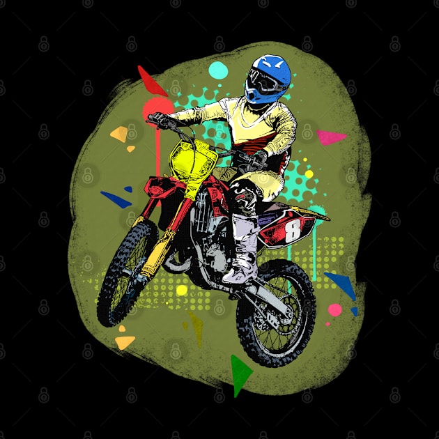 Cool Dirt Bike Out Motocross Gift Cool Dirt Bike Print by Linco