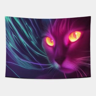 Neon Cat Tapestry