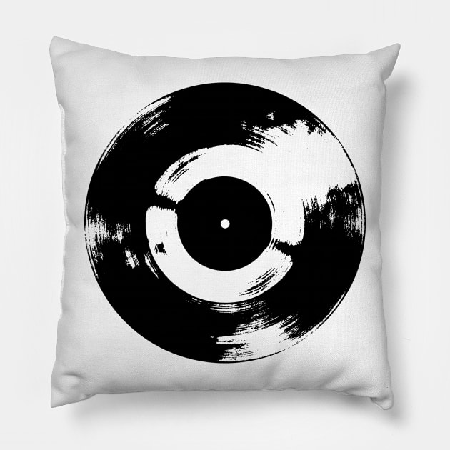 Retro Vinyl LP Record Graphic Pillow by Spindriftdesigns
