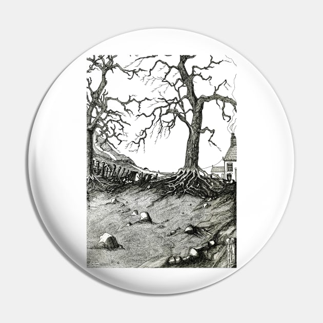 Country scene Tree scene pen drawing Pin by grantwilson