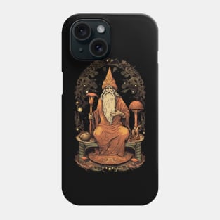 Lord Of The Shrooms - vintage dark wizard fantasy mushroom illustration Phone Case