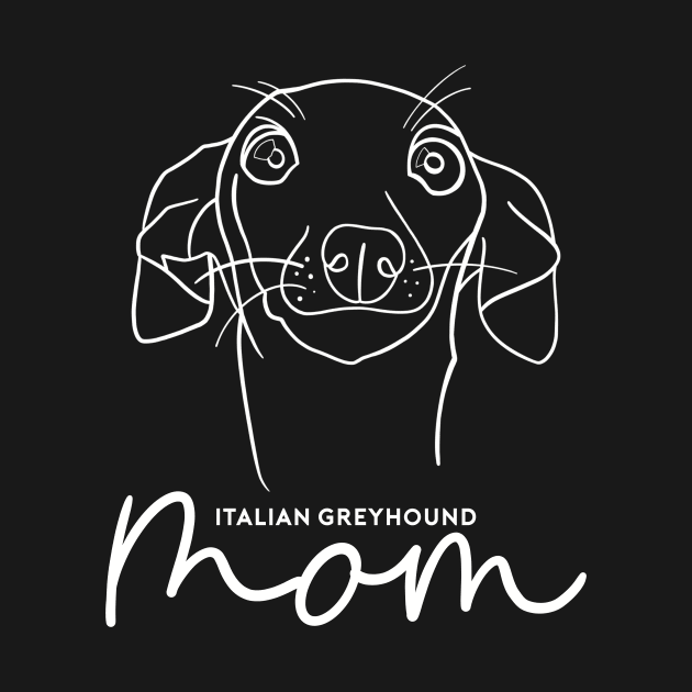 Italian Greyhound mom; with cute cartoon IGGY line art. by This Iggy Life