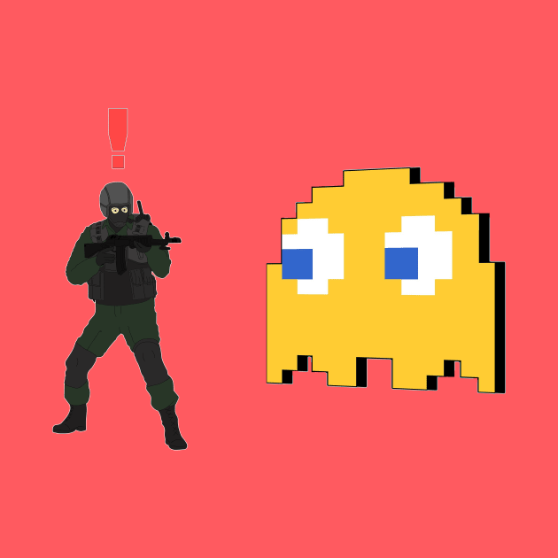 Metal Gear Solid Enemy Soldier Alert Clyde Ghost Pac Man by Bevatron