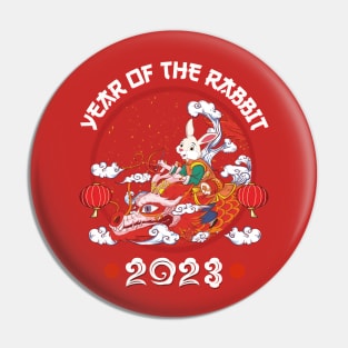 Lion Dance Zodiac Chinese New Year -2023 Year Of The Rabbit Pin