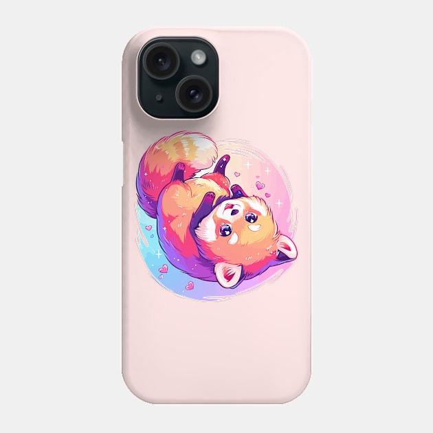 Happy young red panda with vivid colors Phone Case by etherElric