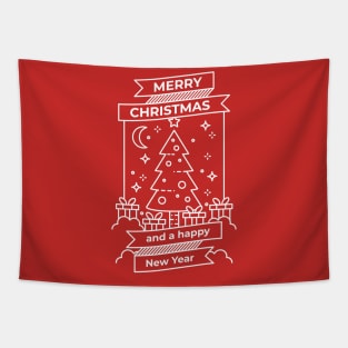 Merry Christmas Greeting Card Tapestry