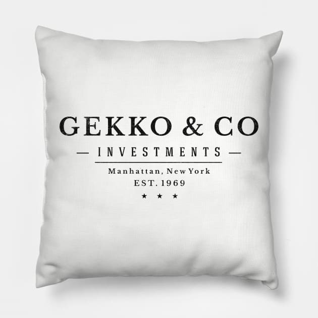 Gekko & Co - Investments - modern vintage logo Pillow by BodinStreet