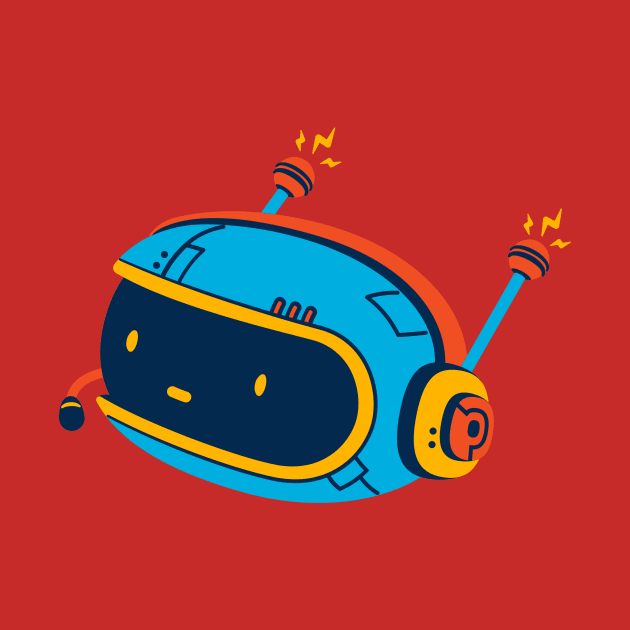 Cute Vintage Flying Robot by waltzart