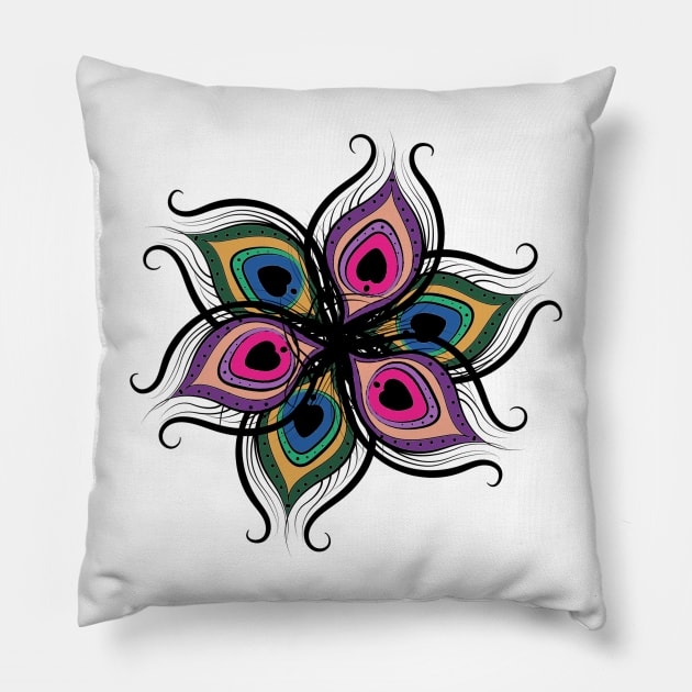 Feather Flower pattern Pillow by lobanegra