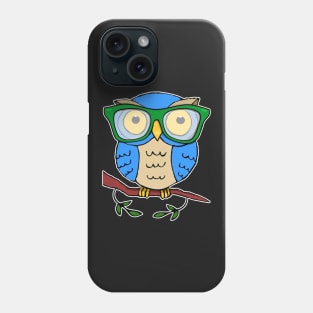 Cute Owl with Green Glasses Phone Case