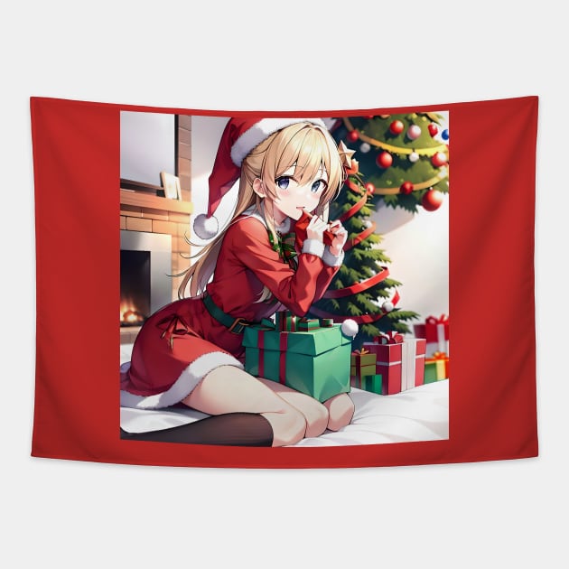 Christmas Anime Tapestry by Oldetimemercan