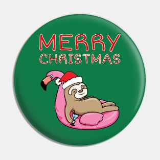 Merry Christmas Festive Sloth Pin