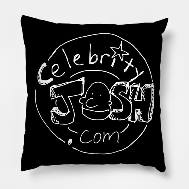 Celebrity Josh logo (white chalk) Pillow by Spark The Genius