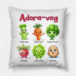 Adora-Veg Cute Veggies with Names Pillow