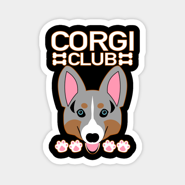 Corgi Club - Silver Variant Magnet by Camex Designs