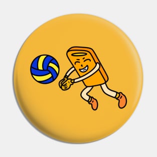 Cute cartoon volleyball Pin