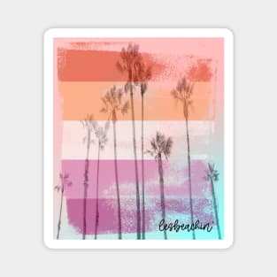 Lesbeachin' Cute Lesbian Flag Beach Pun Magnet