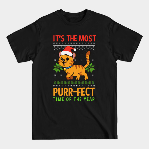 Disover Christmas Cat Shirt | Perfect Time Of Year - Christmas Cat - T-Shirt