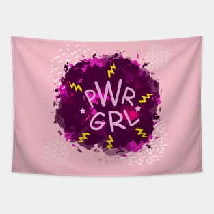 PWR GRL: Power girl in splashes of fuchsia paint Tapestry