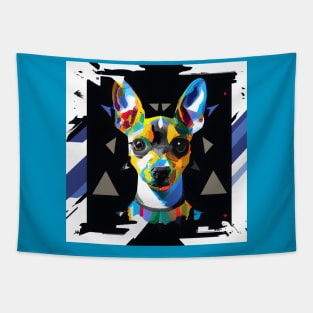 Rat Terrier Puppy Geometric Artwork Tapestry