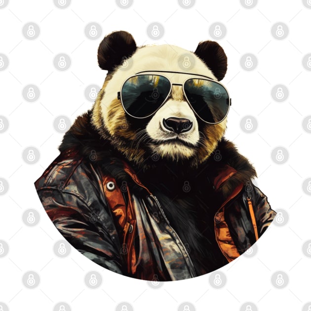 Cool Animals: Cartoon Vintage Funny Cool Panda by OscarVanHendrix