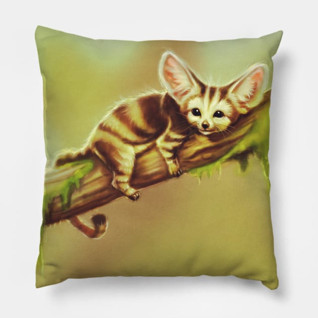 Fox cat Pillow by Artofokan