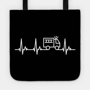 Firefighter Firetruck Heartbeat Line Tote