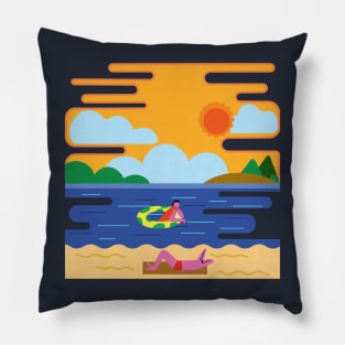 Sunbathing in the world best beach Pillow