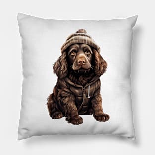 Winter Boykin Spaniel Dog Pillow