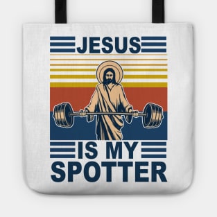 Fitness Jesus Is My Spotter Vintage Tote