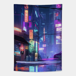 Neon City Tapestry