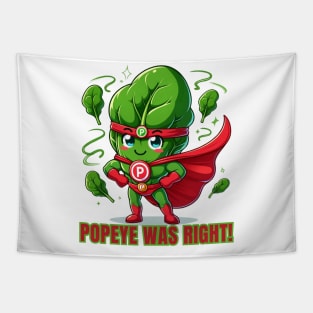 Super Spinach Hero Mascot Tapestry