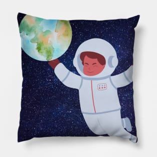 Astronaut,  Planet Earth, and Galaxy Pillow