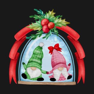 Happy Christmas Gnomes In A Snowglobe T-Shirt